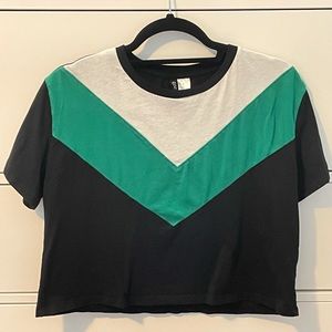 BLACK, WHITE & GREEN CROP TOP